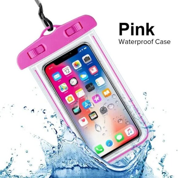 Pink Waterproof Phone dry Bag Pouch Underwater Swimming Cell Phone Case Cover - Picture 1 of 7